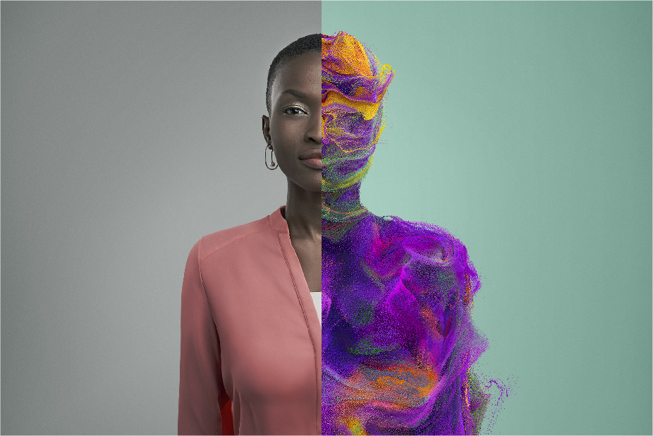 A split screen of an employee and their Cigna Stress Portrait. 